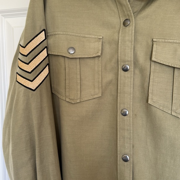 RAILS Loren canteen shirt jacket snap closure & cuffs military green size Large. - Picture 8 of 12